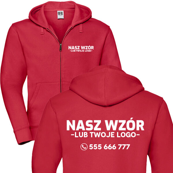 Bluza RUSSELL ZIP z nadrukiem