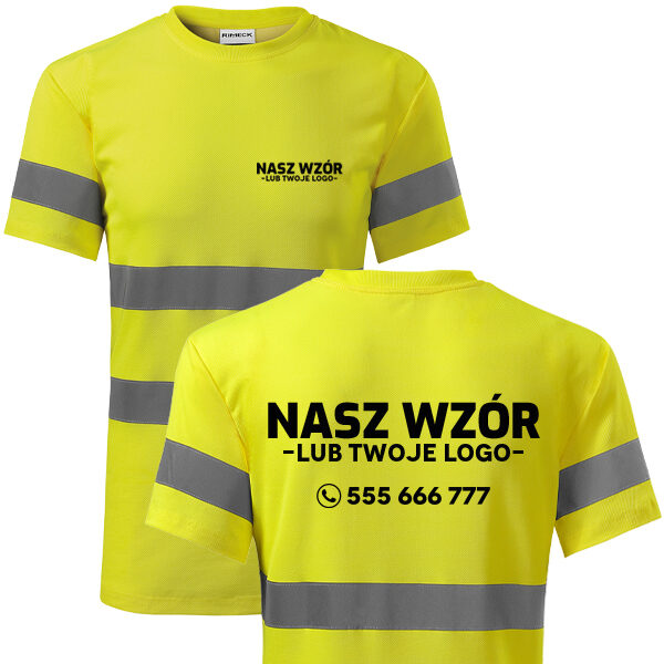 Koszulka Malfini odblaskowa z nadrukiem