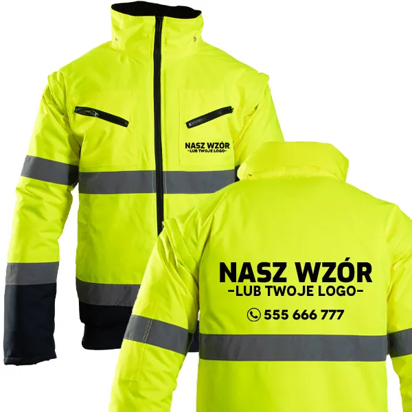 Kurtka zimowa HI-VI BOMBER 2w1 z nadrukiem